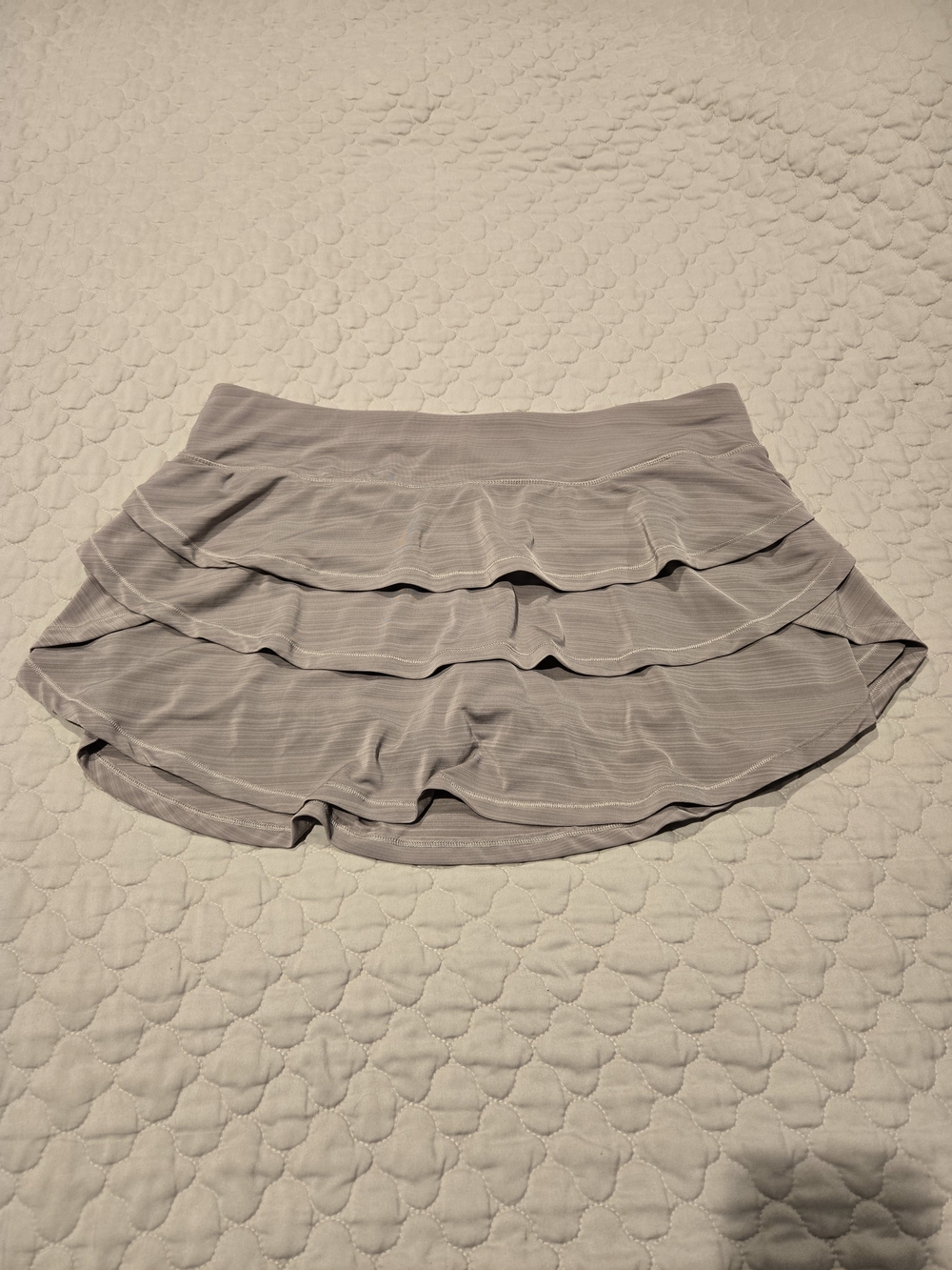 Calvin Klein Soft Tan Layered Ruffle Skater Skirt